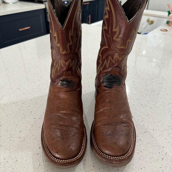 Justin Boots Tekno Crepe Smooth Ostrich Cowgirl Women’s Size 8.5 B L5131 - Picture 2 of 8